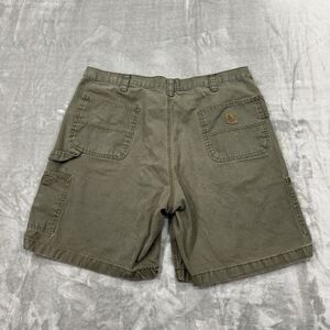 Berne Shorts Mens 40R Green Carpenter Canvas Workwear Pocket Logo Outdoor Spring